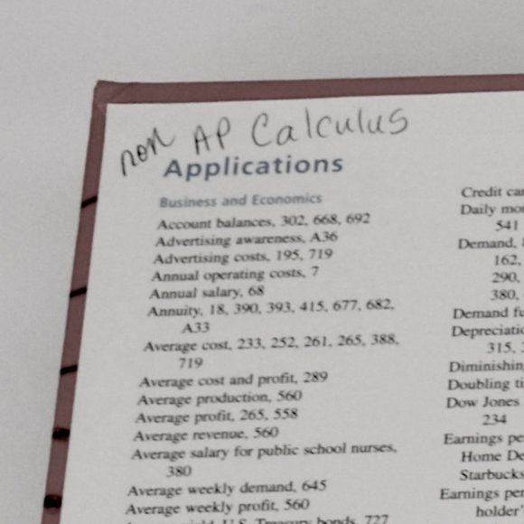 Calculus An Applied Approach 8th Edition Textbook - ISBN # 978-0-618-95825-2 - Picture 10 of 11